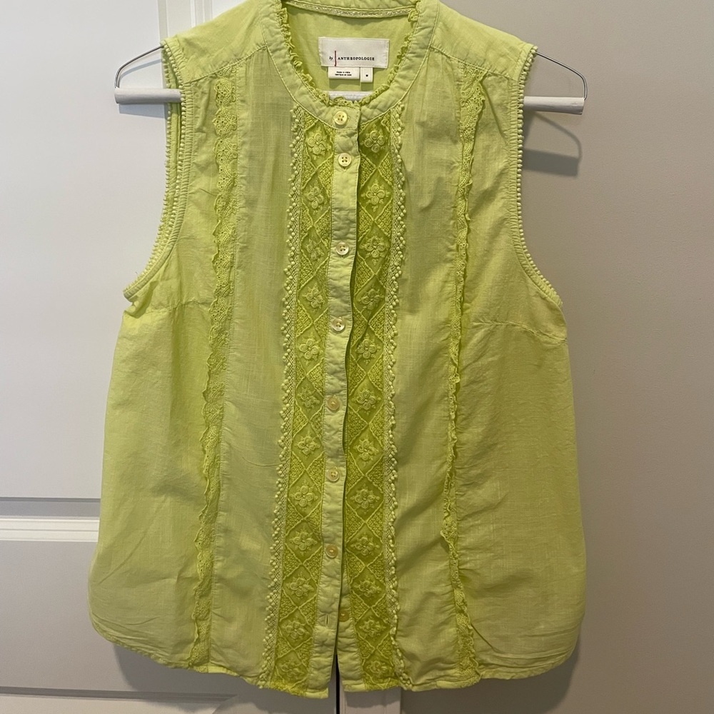 Anthropologie Sleeveless Button-up Blouse M